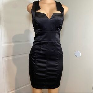 XOXO Little Black Dress Cocktail Sz9/10 Bodycon Mini Sheath Pencil stretchy